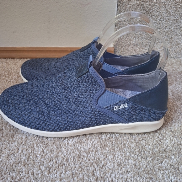 Olukai Alapa Mens Blue Slip On Drop Heel Woven Blue Casual Shoe Size 7 - Picture 3 of 9